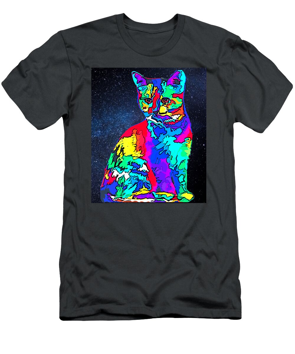 0002cool Neon Cat in Space Edm Rave Fans Gift Ls T Shirtpng Jane Lucas T-Shirt