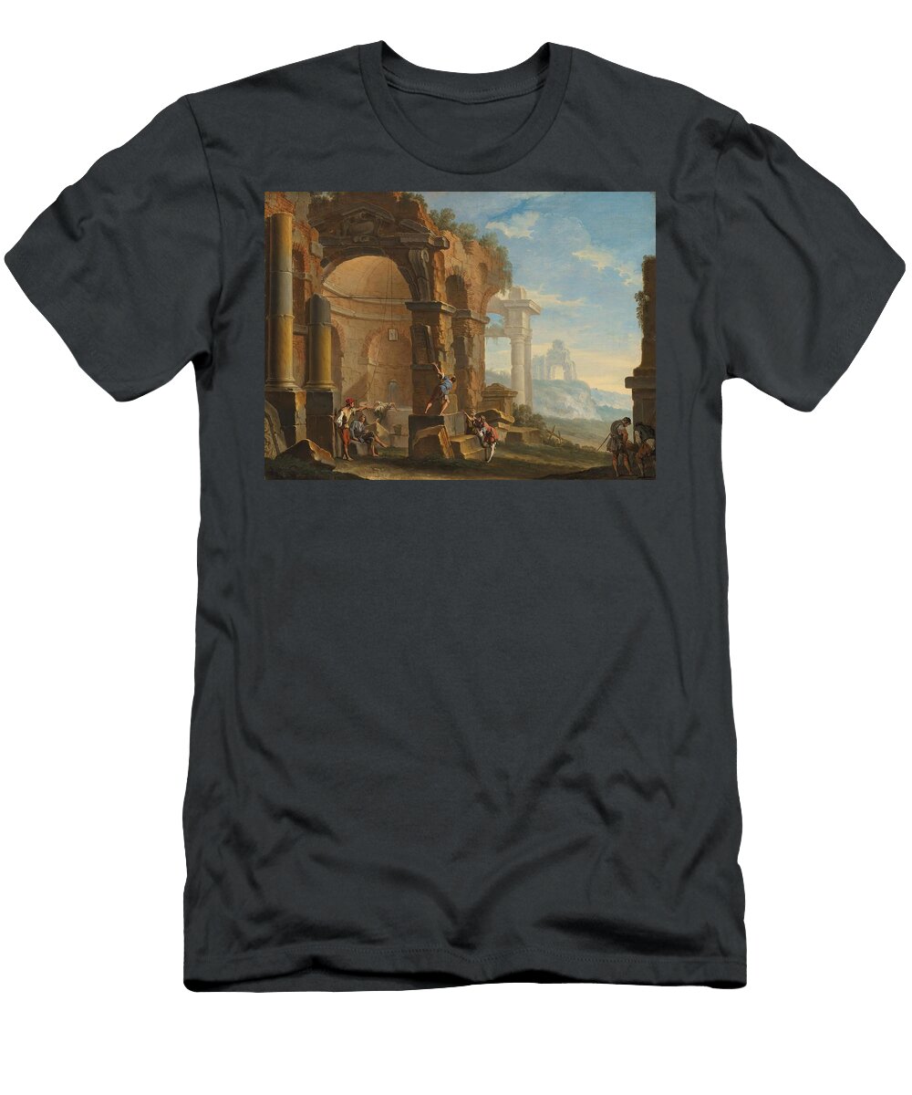 1 a Capriccio with Figures Conversing By Classical Ruins Sebastiano Ricci Italian T-Shirt