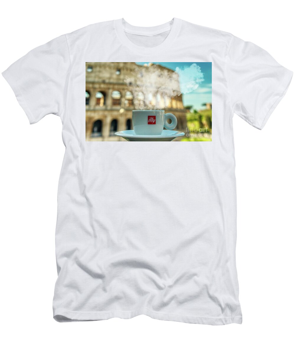 1 a Cup of Black Coffee in Front of Colosseum in Rome Stefano Senise T-Shirt