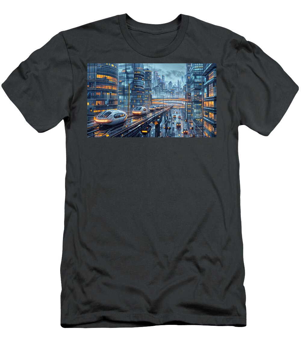 1 a Futuristic Cityscape Mango Art T-Shirt