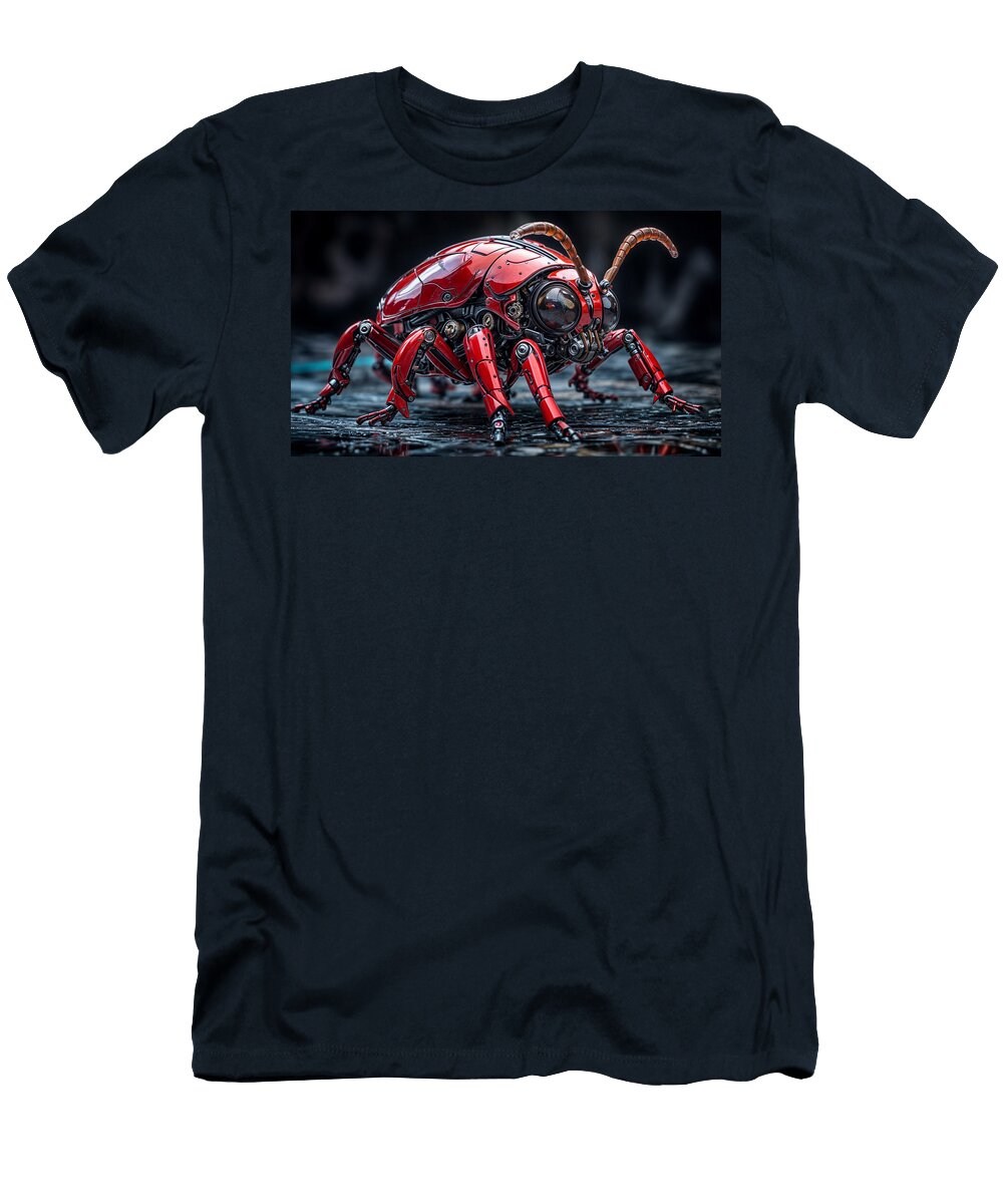 1 a Highly Detailed Robotic Insect Mango Art T-Shirt