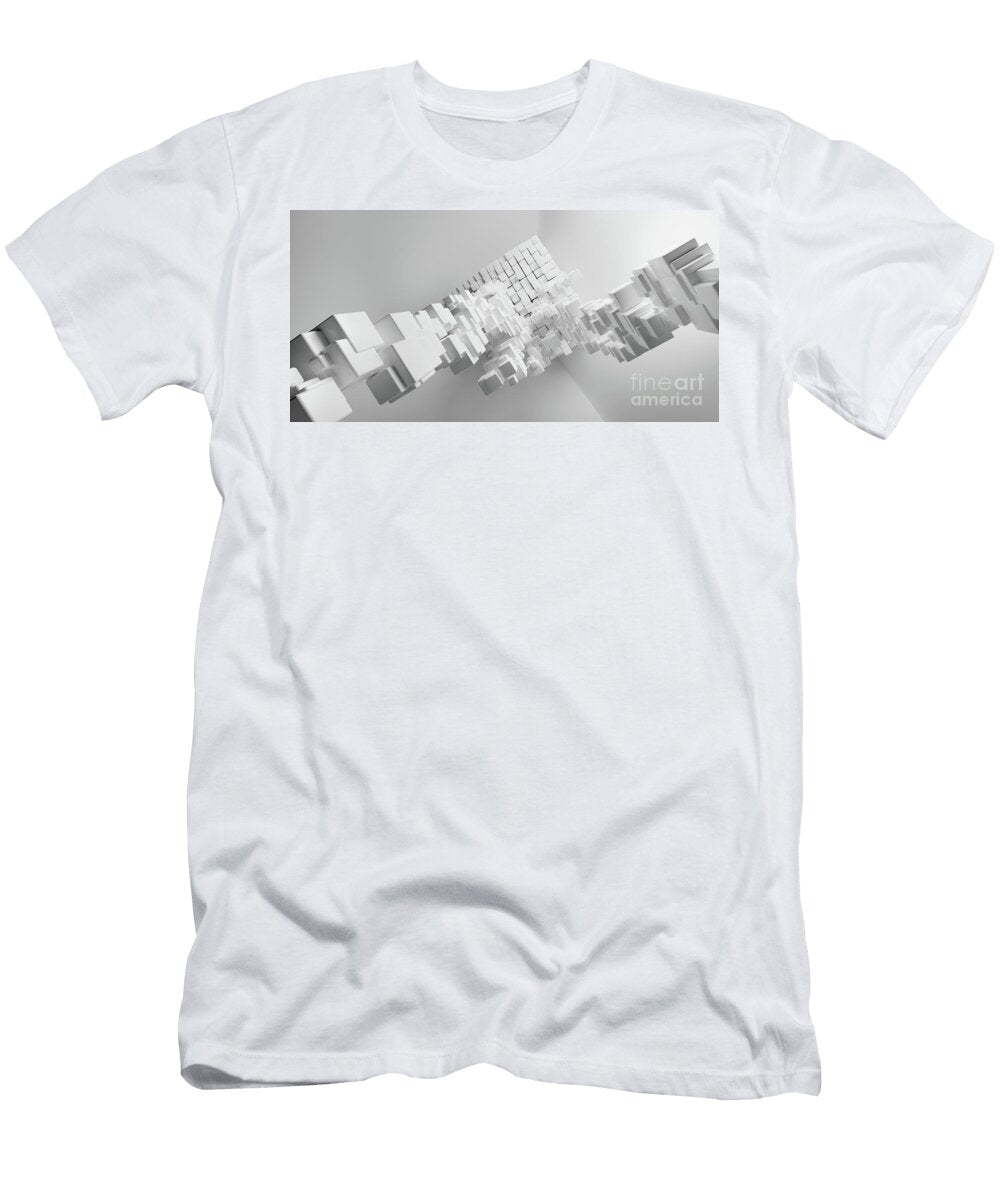 1 Abstract Cubes Flow in Bright White Background Michal Bednarek T-Shirt
