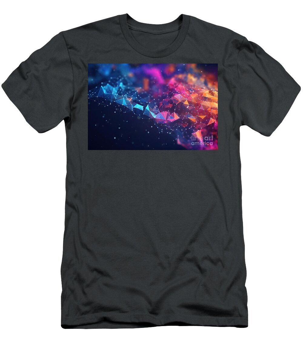1 Abstract Neural Network Big Data Concept Global Database and Artificial Intelligence Bright Colorful 3d Illustration with Bokeh Effect N Akkash T-Shirt