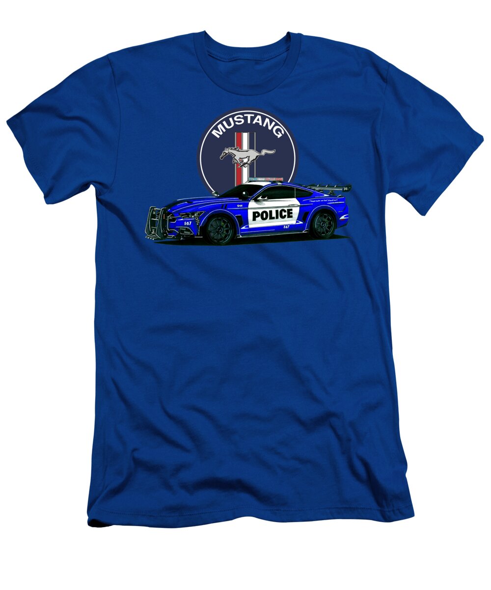 1 American Muscle Car From Movie Transformers Police Saleen Ford Mustang Barricade Vladyslav Shapovalenko T-Shirt