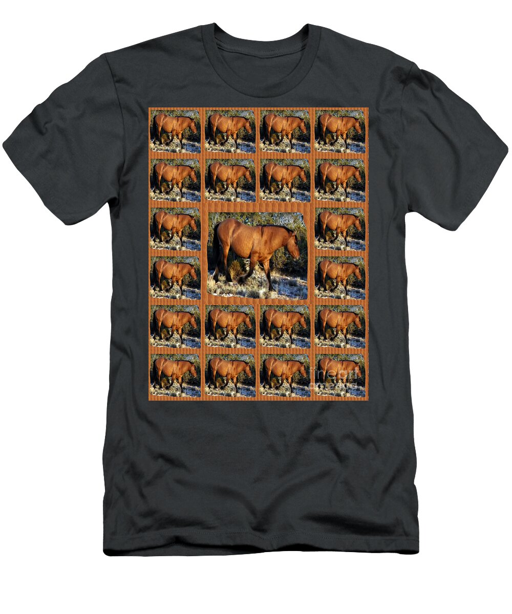 1 American Wild Horse Mustang on Posters Canvas Pillows Curtains Duvetcovers Phone Cases Jerse Navin Joshi T-Shirt