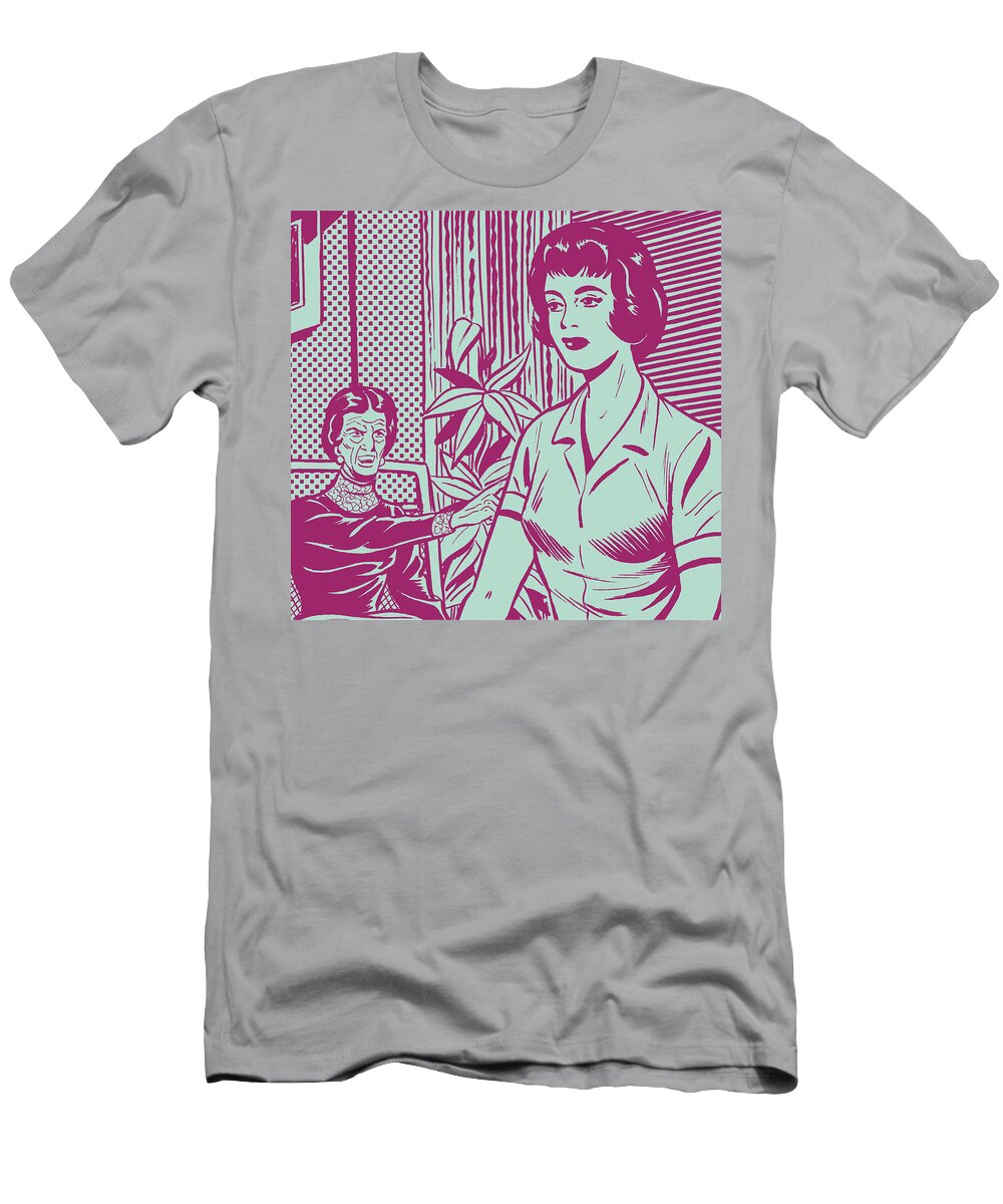 1 Angry Elderly Woman Gesturing to Woman Csa Images T-Shirt