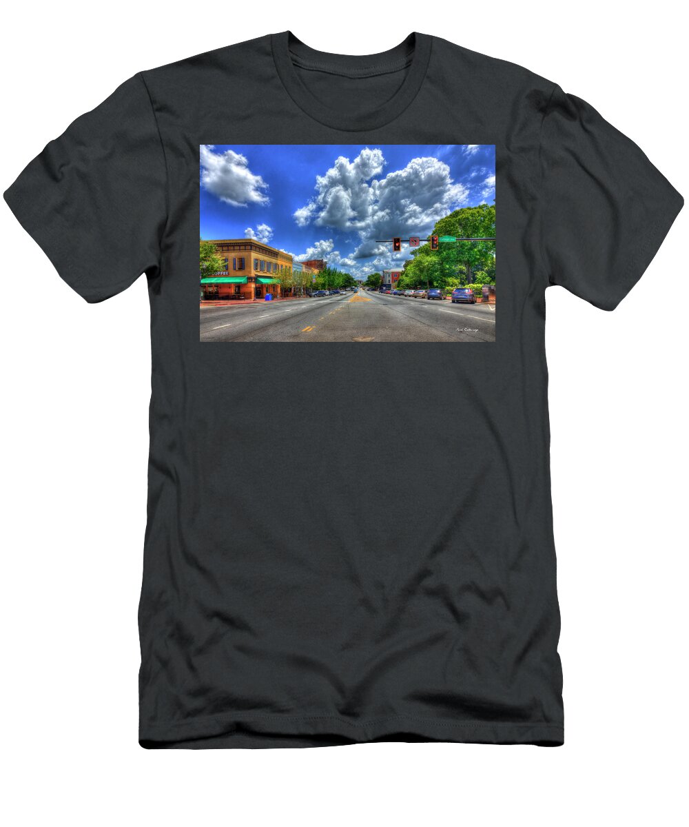 1 Athens Ga Looking Down Broad Street Downtown Cityscape University of Georgia Art Reid Callaway T-Shirt