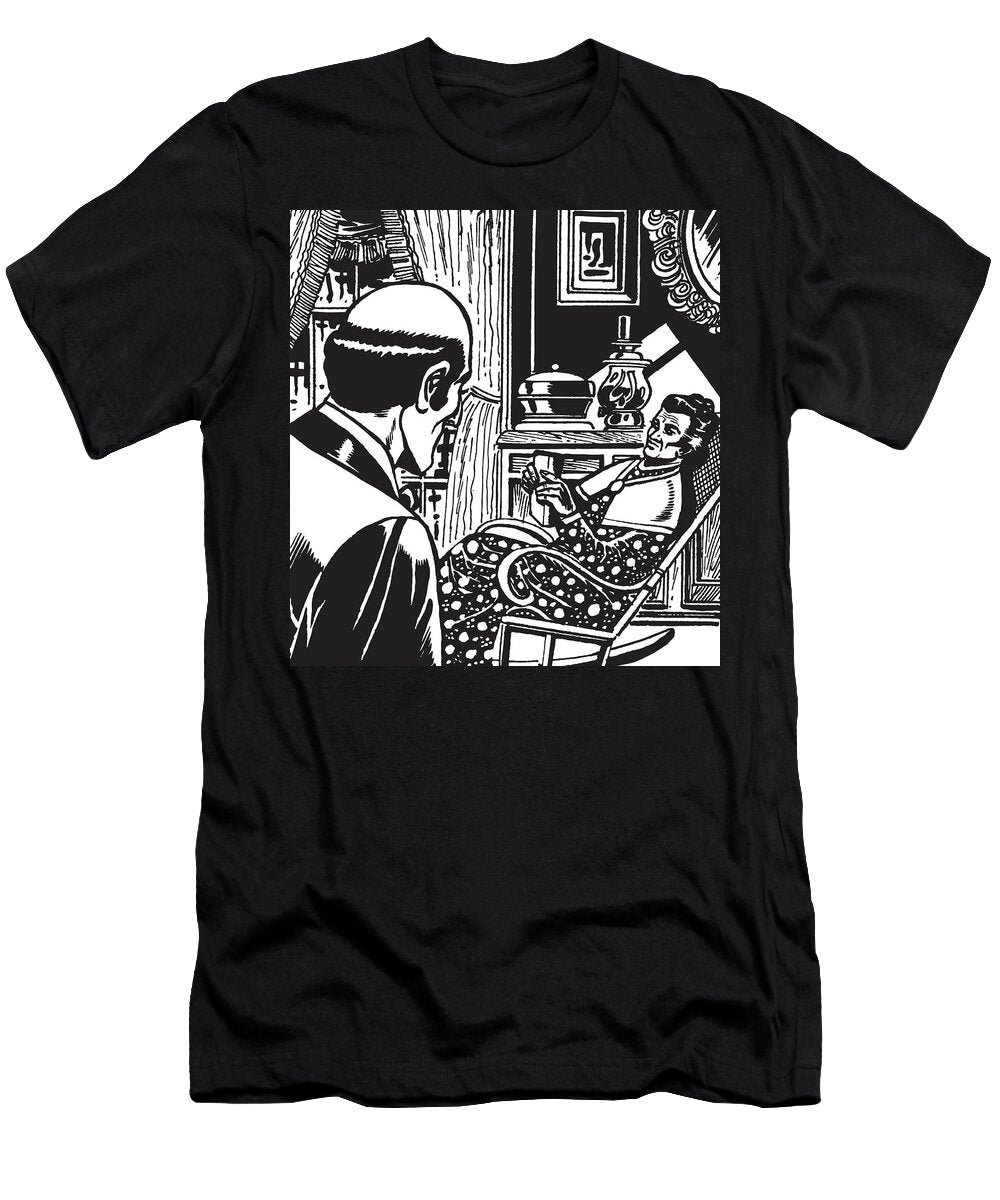 1 Bald Man and Elderly Lady Csa Images T-Shirt