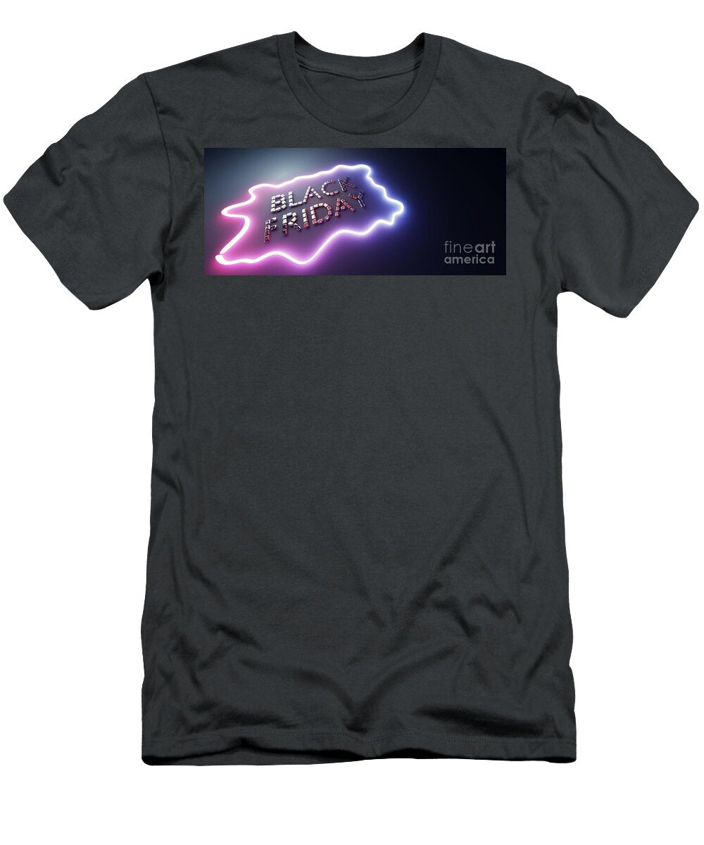 1 Black Friday Neon Sign Made of Glamour Diamonds Michal Bednarek T-Shirt
