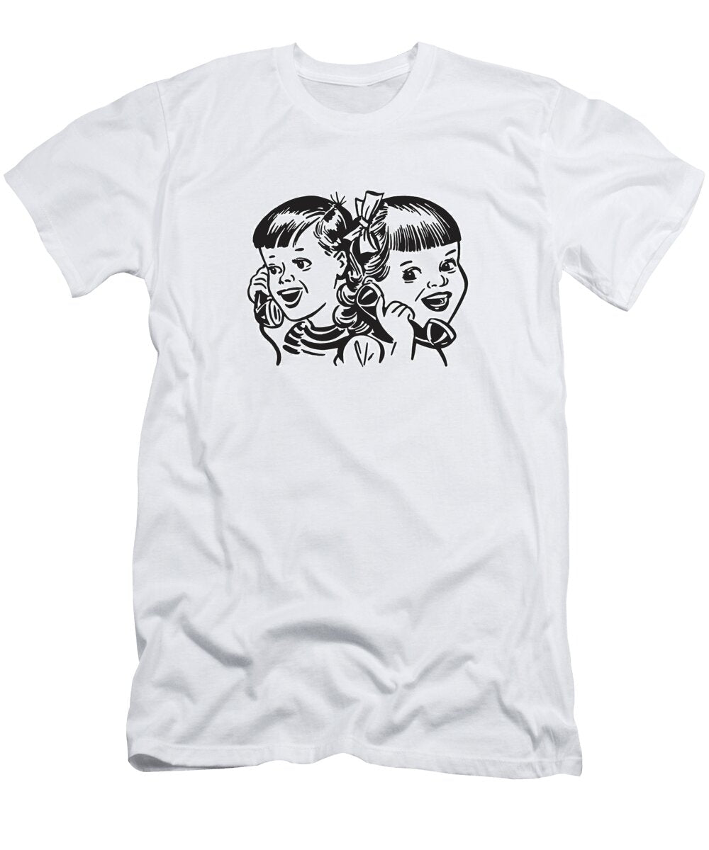 1 Boy and Girl on Telephone Csa Images T-Shirt