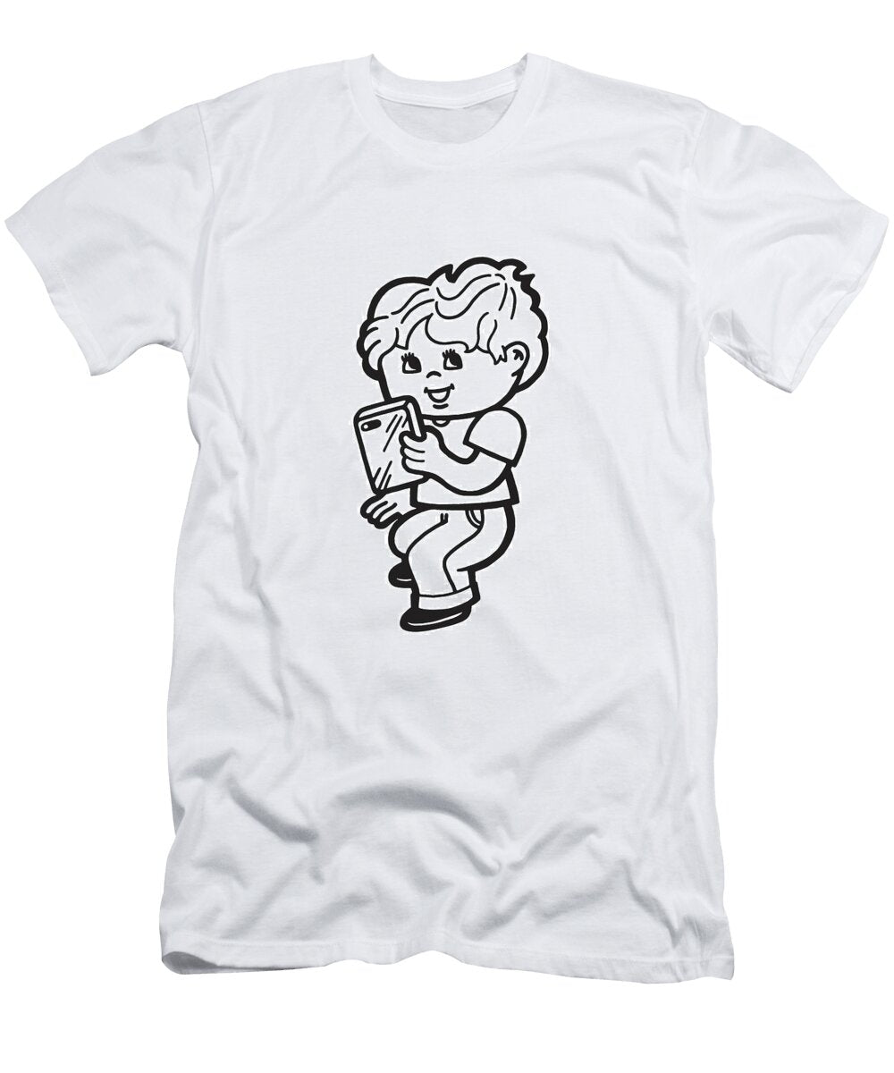1 Boy Holding Cellphone Csa Images T-Shirt