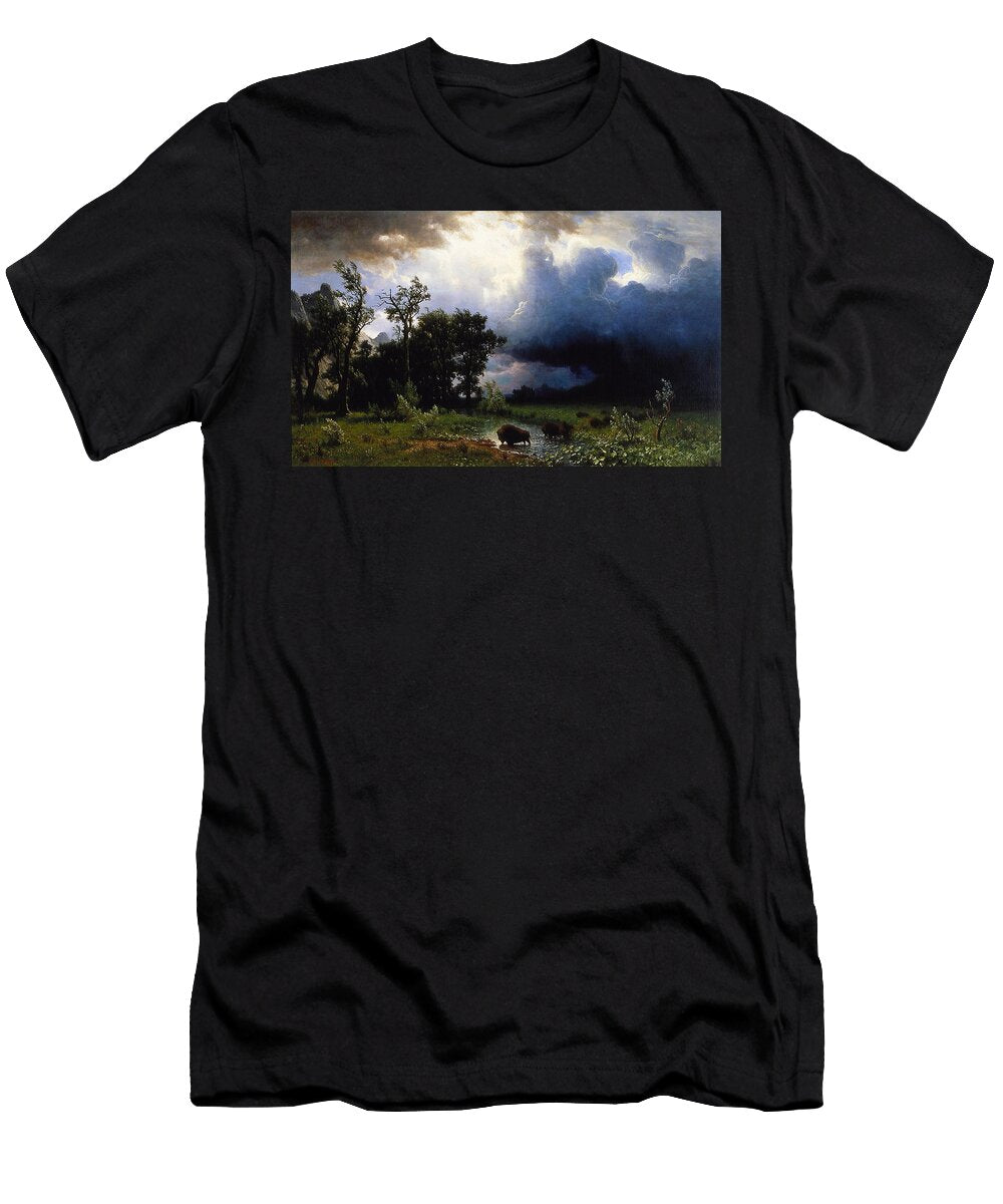 1 Buffalo Trail the Impending Storm Albert Bierstadt T-Shirt