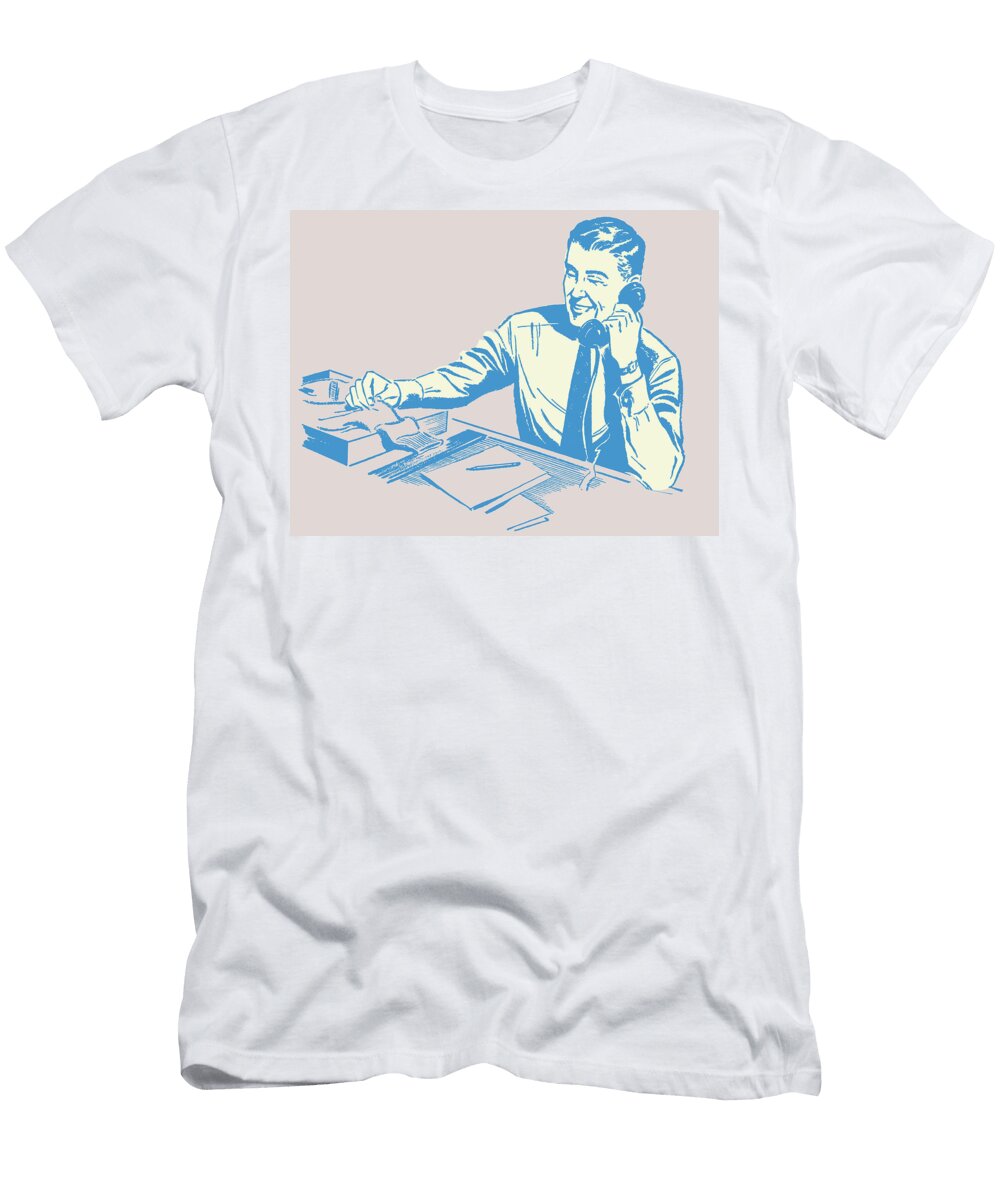 1 Business Man on Telephone Csa Images T-Shirt