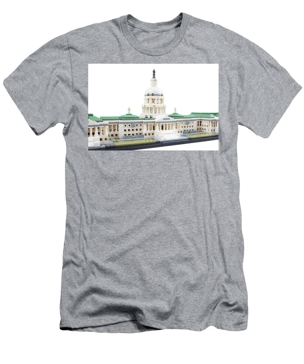 1 Capitol Building Made From Lego Cubes Isolated on White Backgro Dorin Puha T-Shirt
