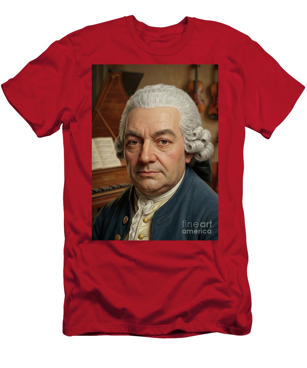1 Carl Philipp Emanuel Bach the Berlin Bach Classical Portrait Gianpiero Lauretta T-Shirt