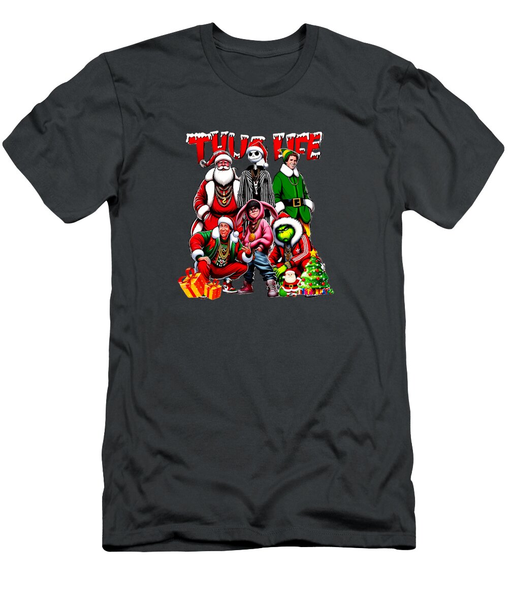 1 Cartoon Christmas Thug Life Movie Character Thug Luke Moore T-Shirt
