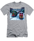 1 Christmas Train Going Through Village Generative Ai Illustratio Miroslav Nemecek T-Shirt