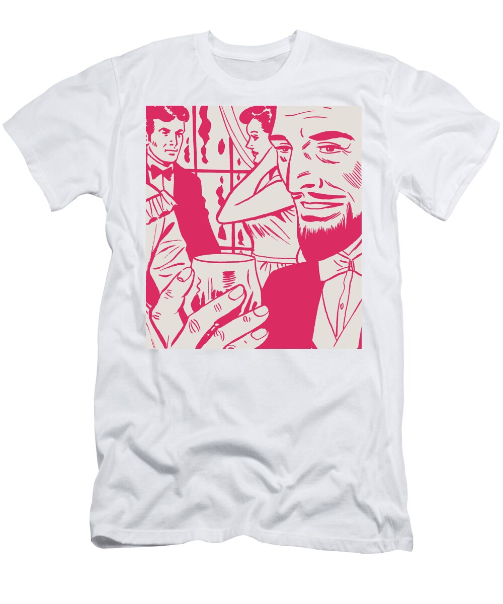 1 Close Up of Goatee Man Holding Glass At Party Csa Images T-Shirt