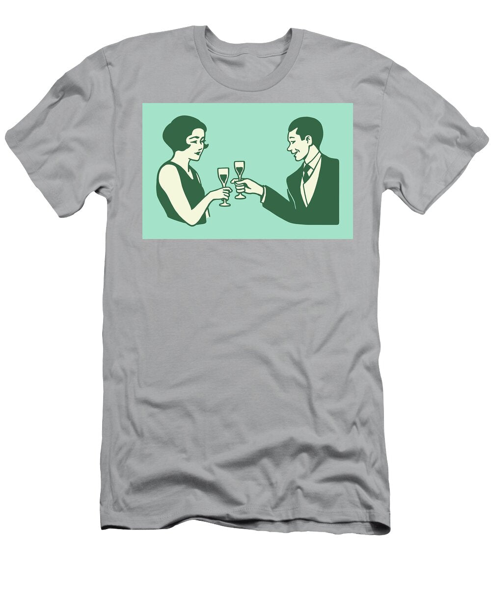 1 Couple Drinking Wine Csa Images T-Shirt