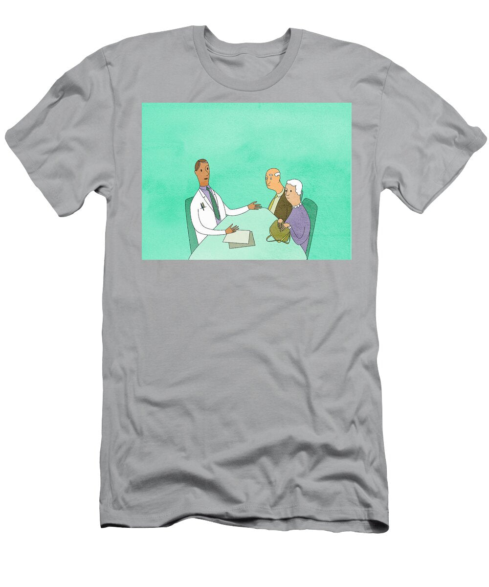 1 Doctor Talking to Elderly Couple Ikon Ikon Images T-Shirt