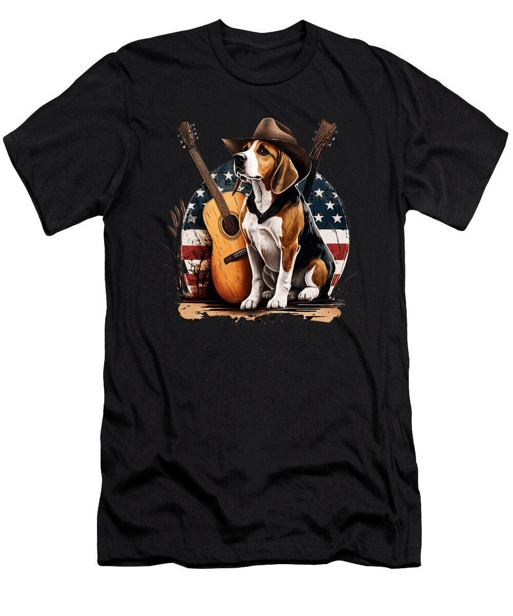1 Funny Beagle Dog Country Music Rodeo Cowboy Sophie Eleanor T-Shirt