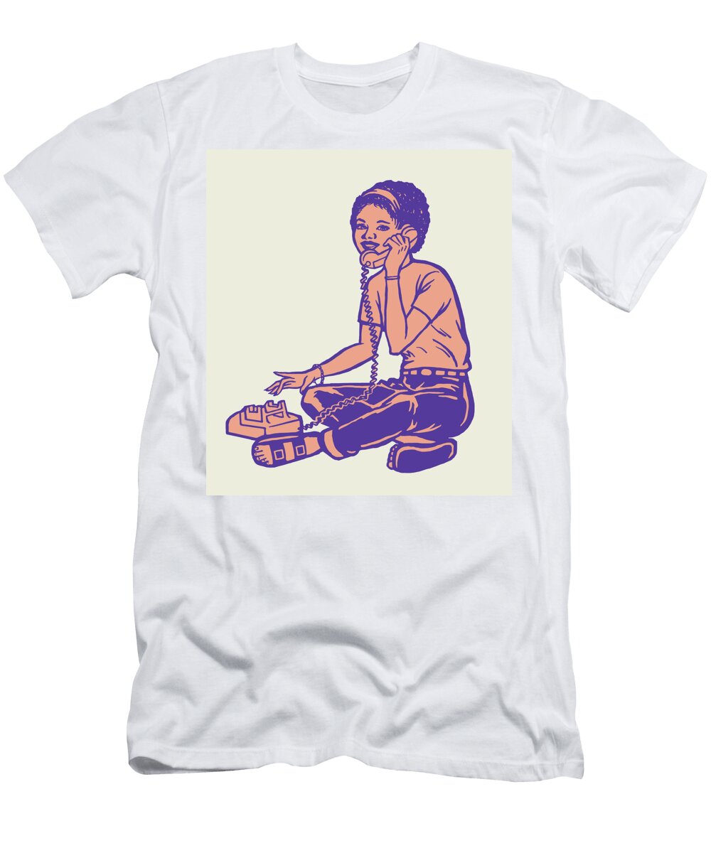 1 Girl Talking on Phone Csa Images T-Shirt