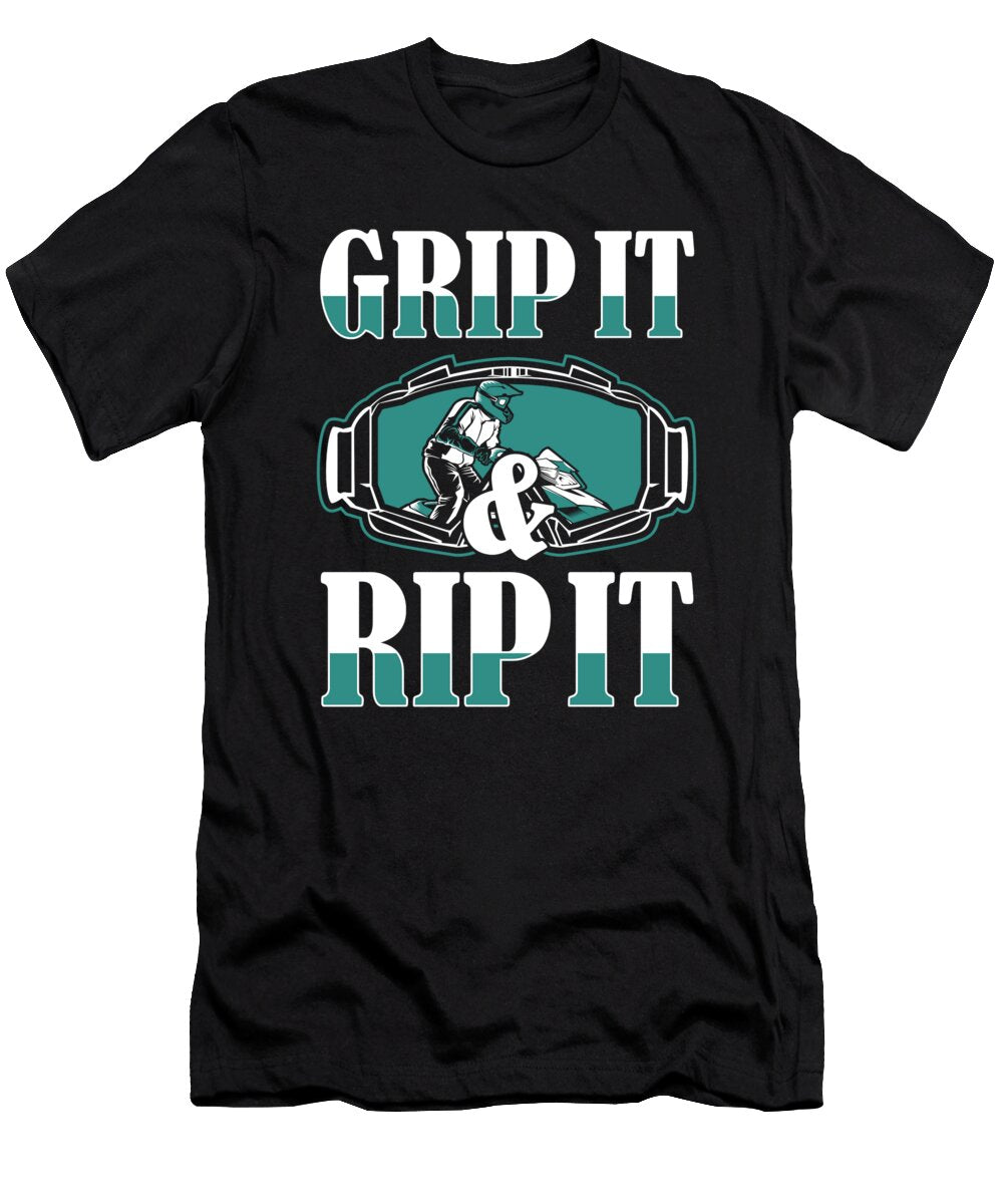 1 Grip It and Rip It Snowbike Snowmachining Snowmobile Riding Graphics Lab T-Shirt