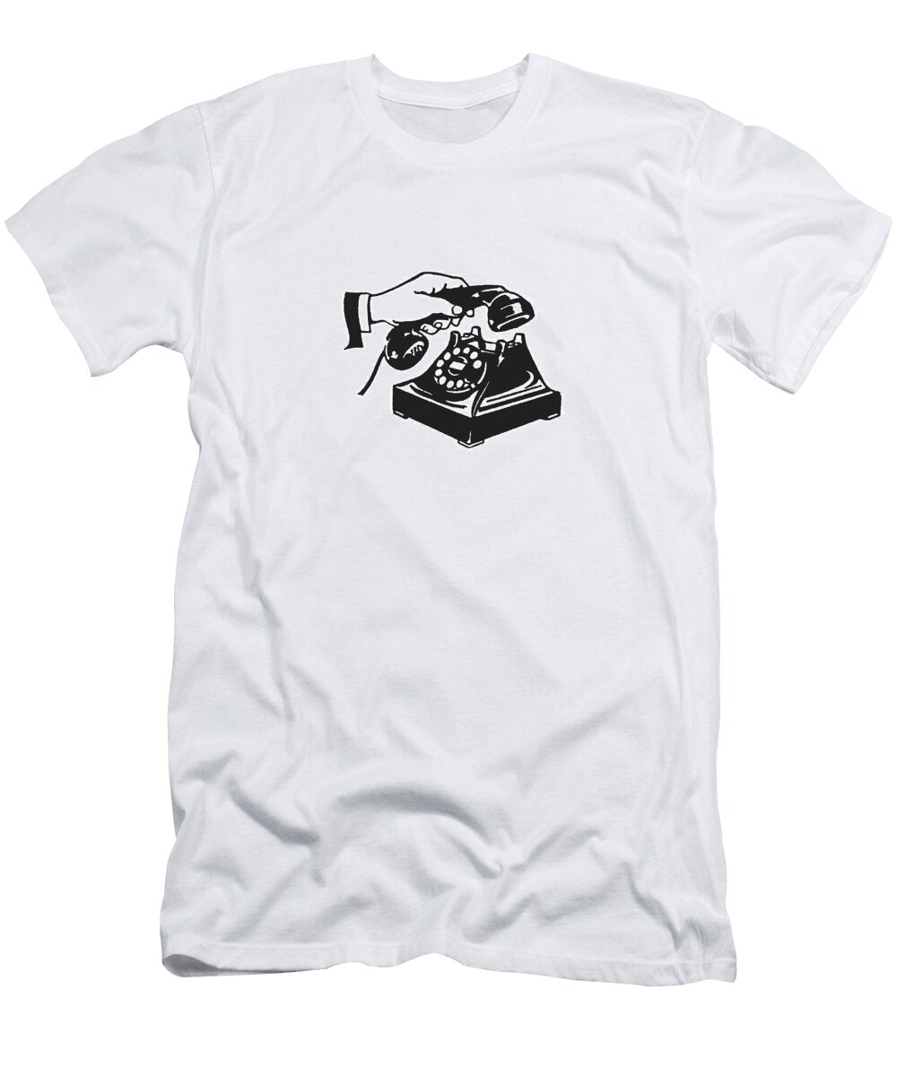 1 Hand Picking Up Handset of Rotary Telephone Csa Images T-Shirt