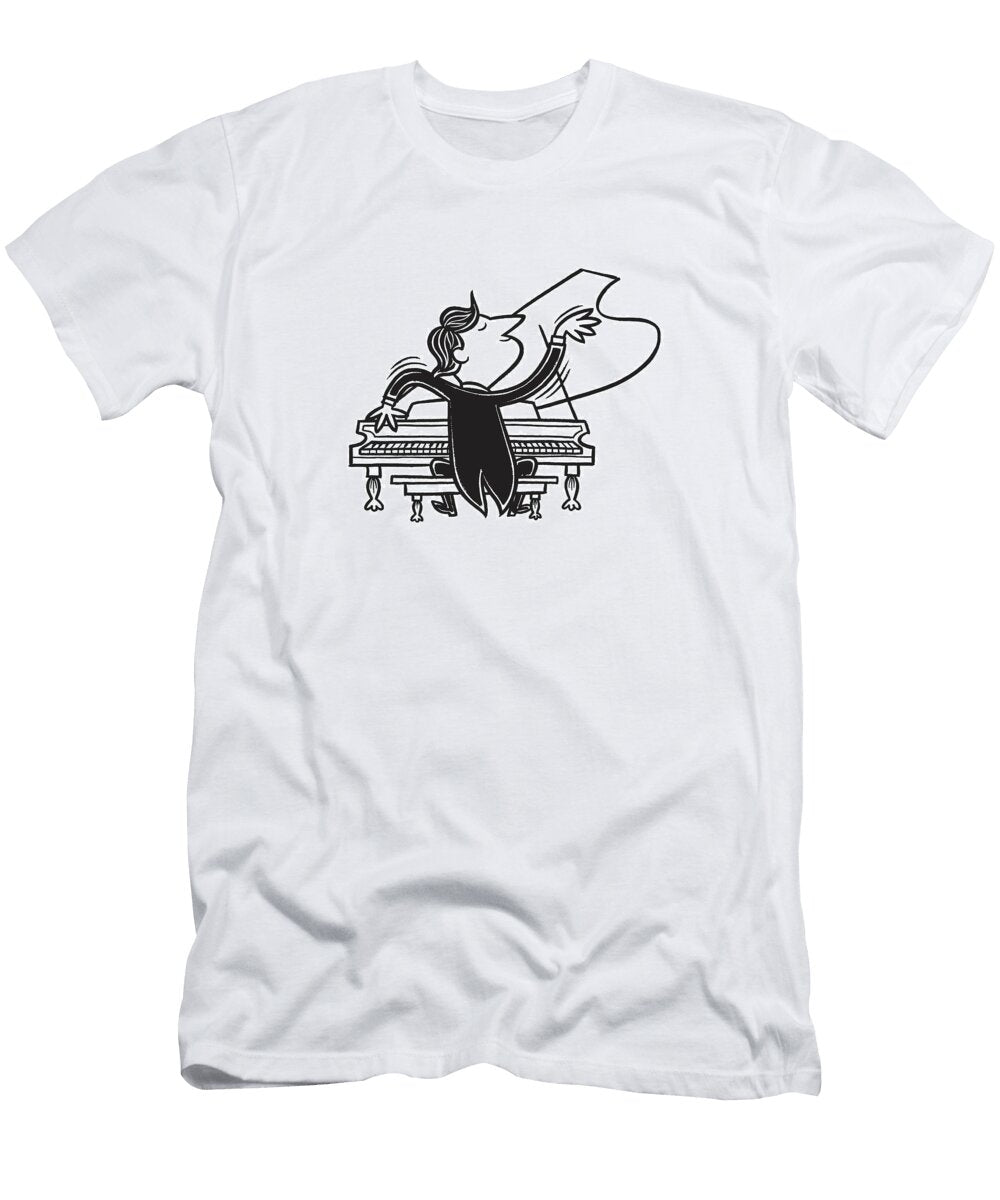 1 Illustration of Pianist Playing Piano Csa Images T-Shirt