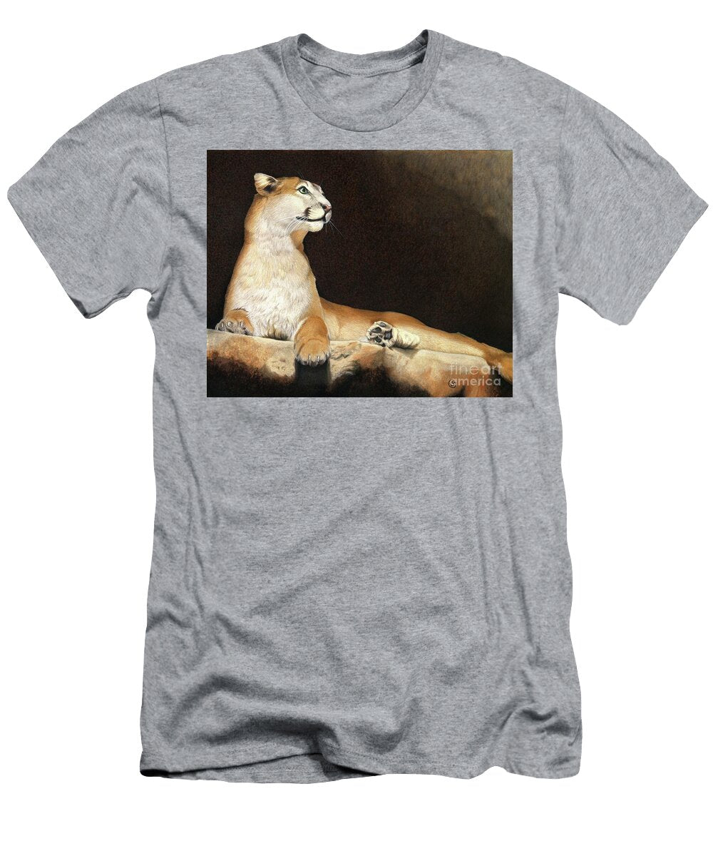 1 Majestic Mountain Lion At Rest Sherry Goeben T-Shirt