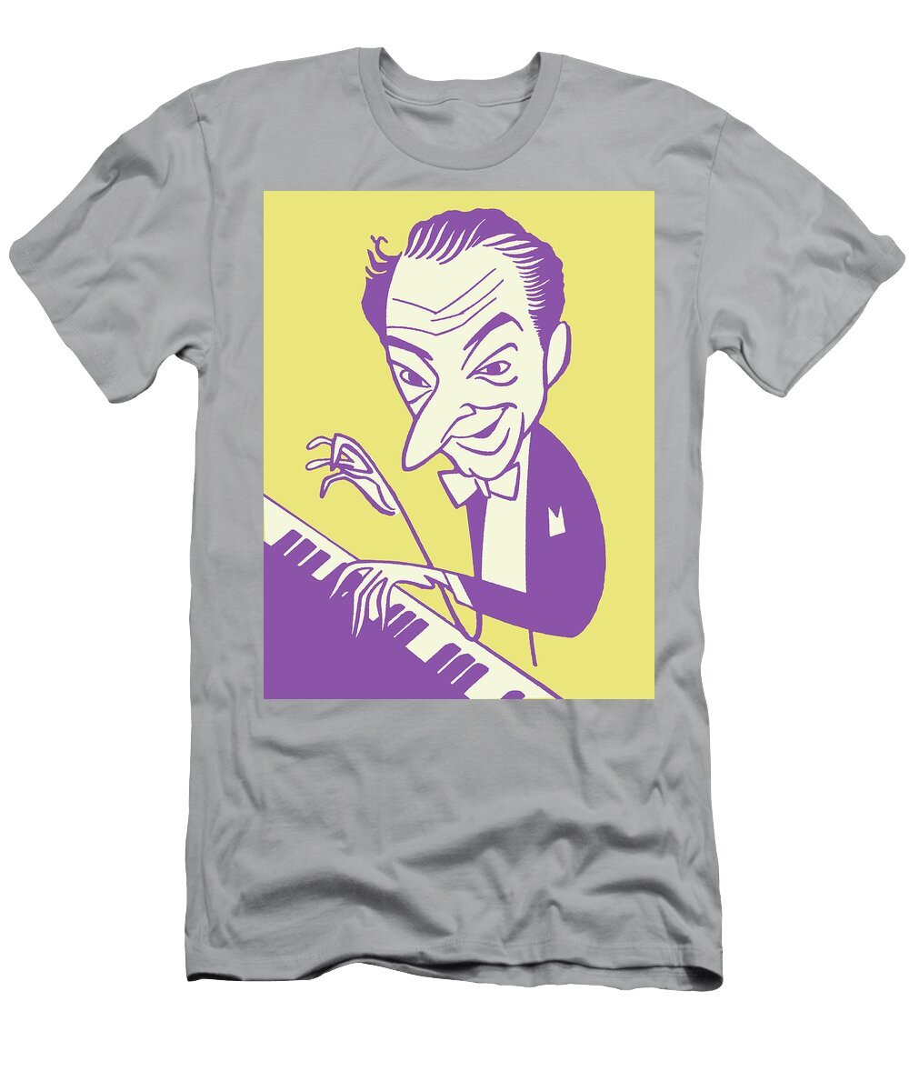 1 Male Pianist At Keys Csa Images T-Shirt