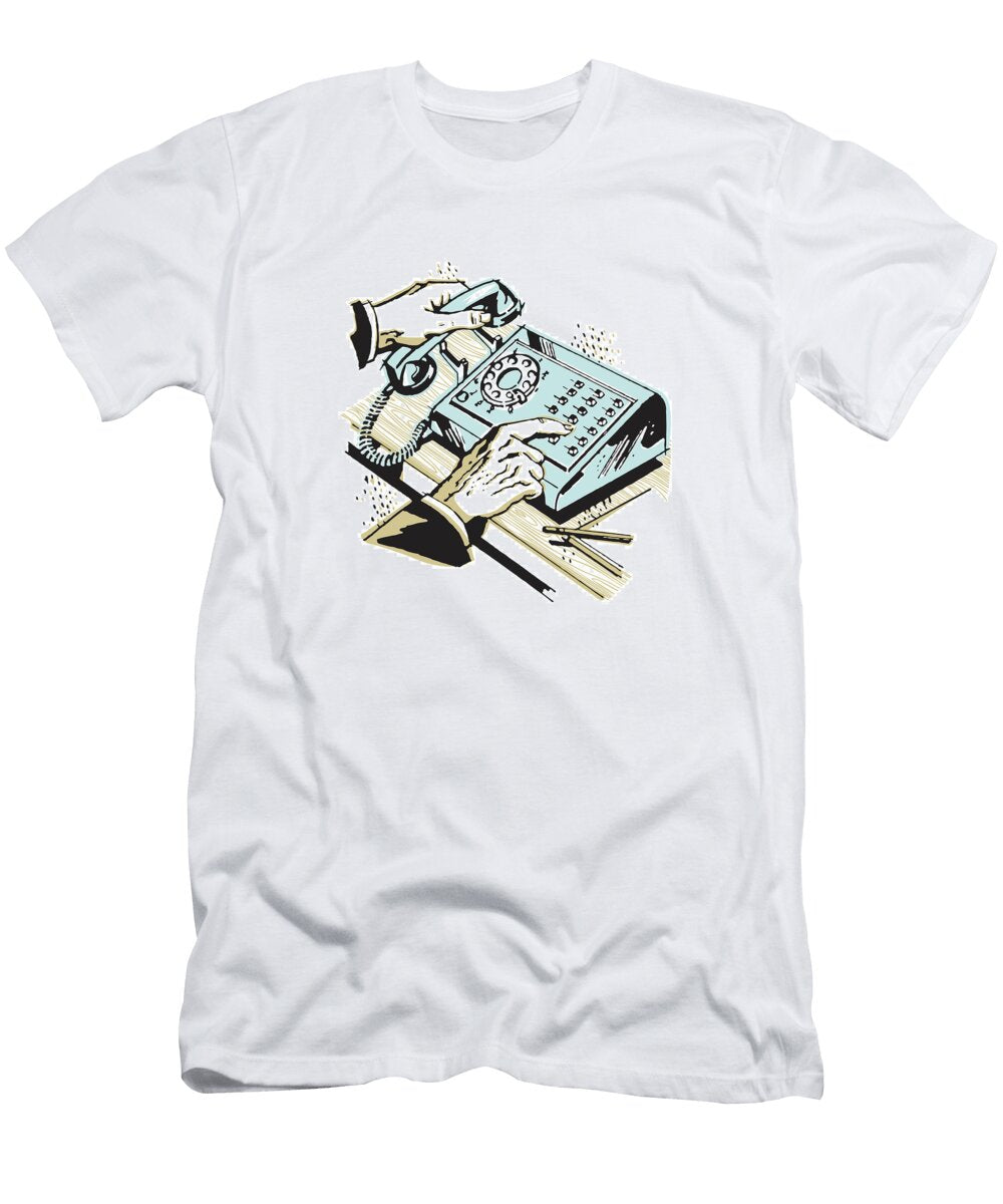 1 Man Dialing Telephone Csa Images T-Shirt