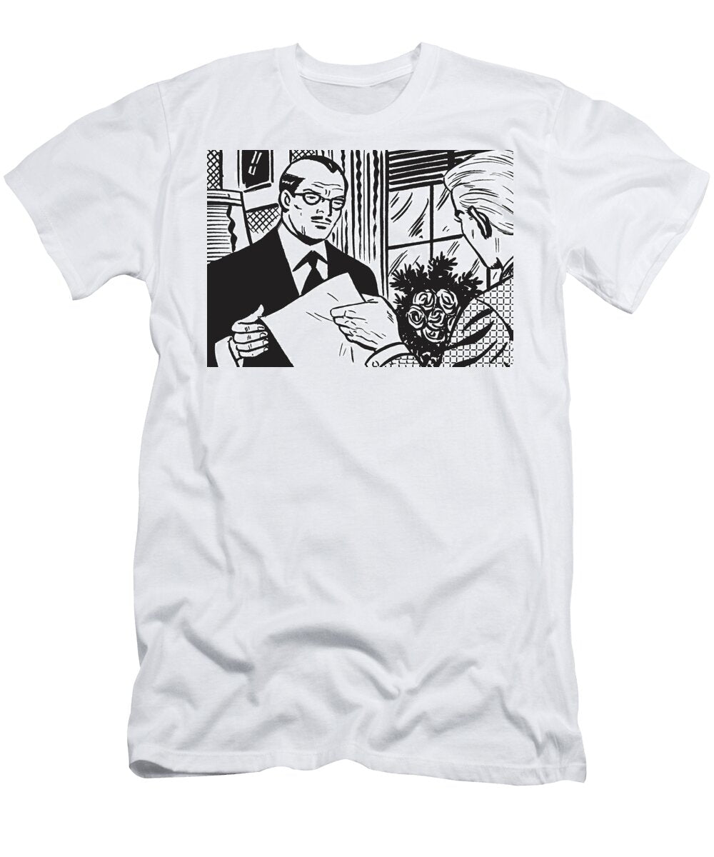 1 Man Handing Paper to Man in Glasses Csa Images T-Shirt