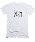 1 Man Raking Leaves While Another Man Talks Csa Images T-Shirt