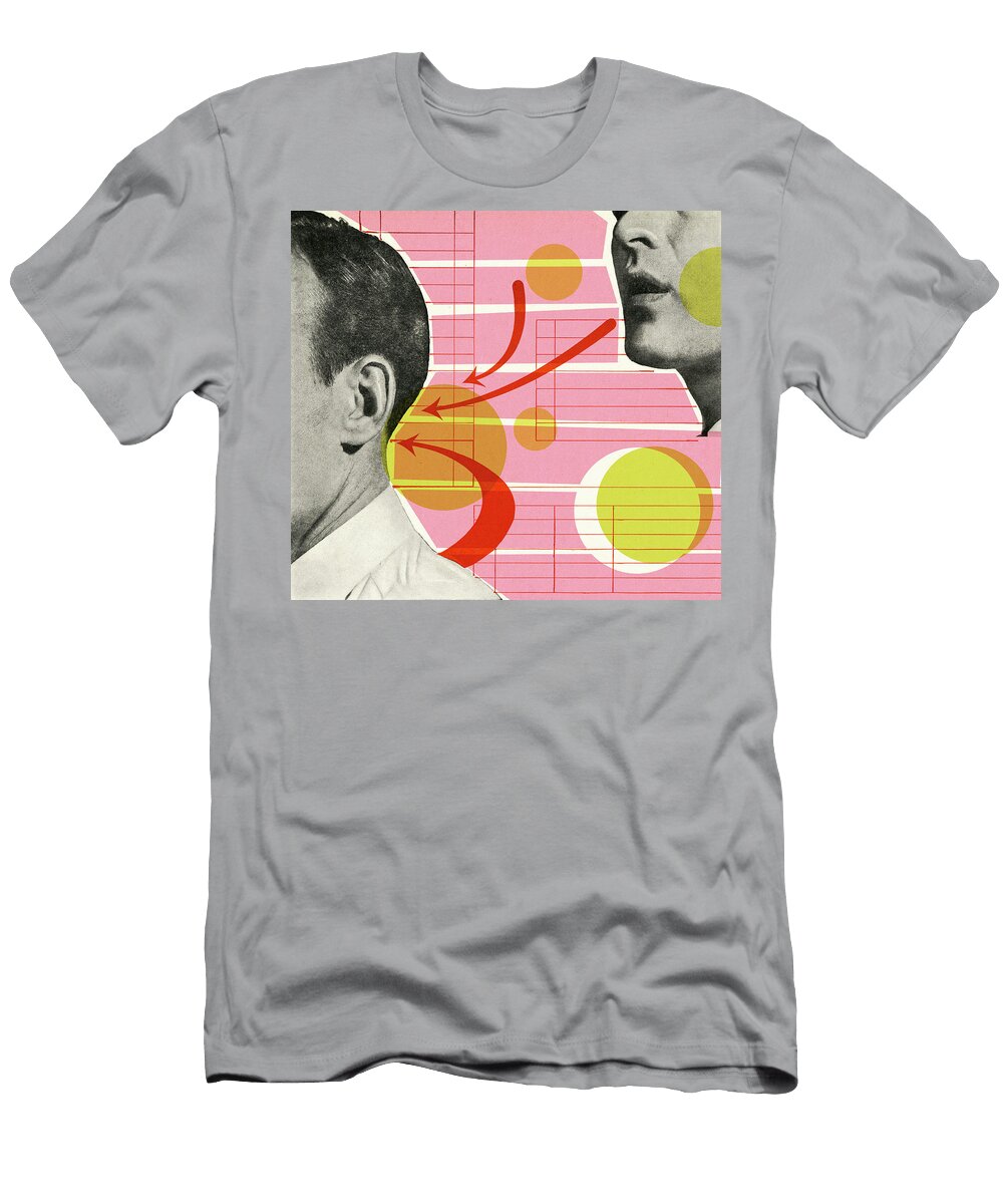 1 Man Talking to Back of Another Mans Head Csa Images T-Shirt