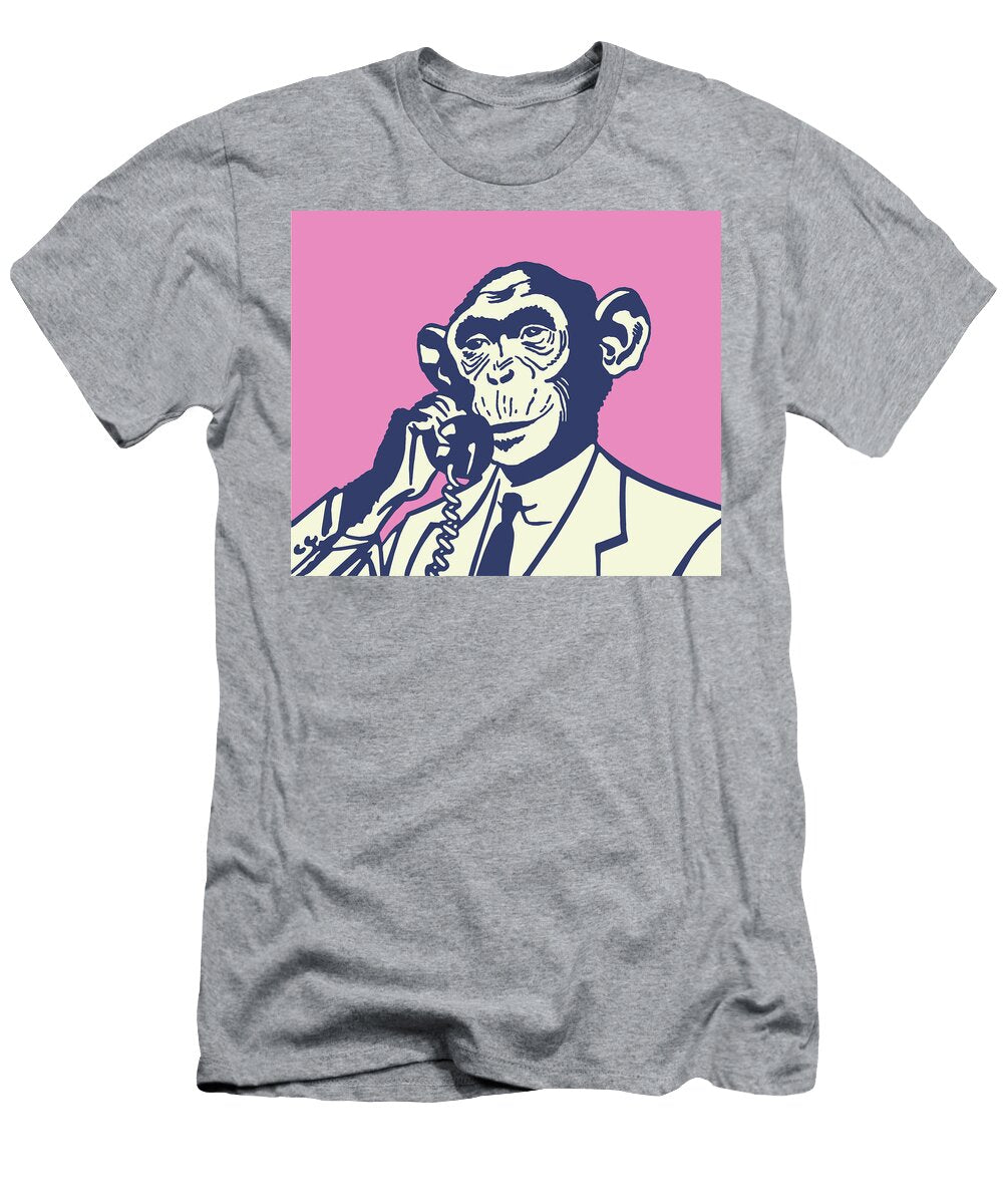 1 Monkey on the Telephone Csa Images T-Shirt
