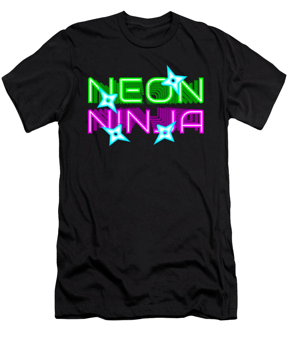 1 Neon Ninja Festival Edm Music Rave Moon T-Shirt