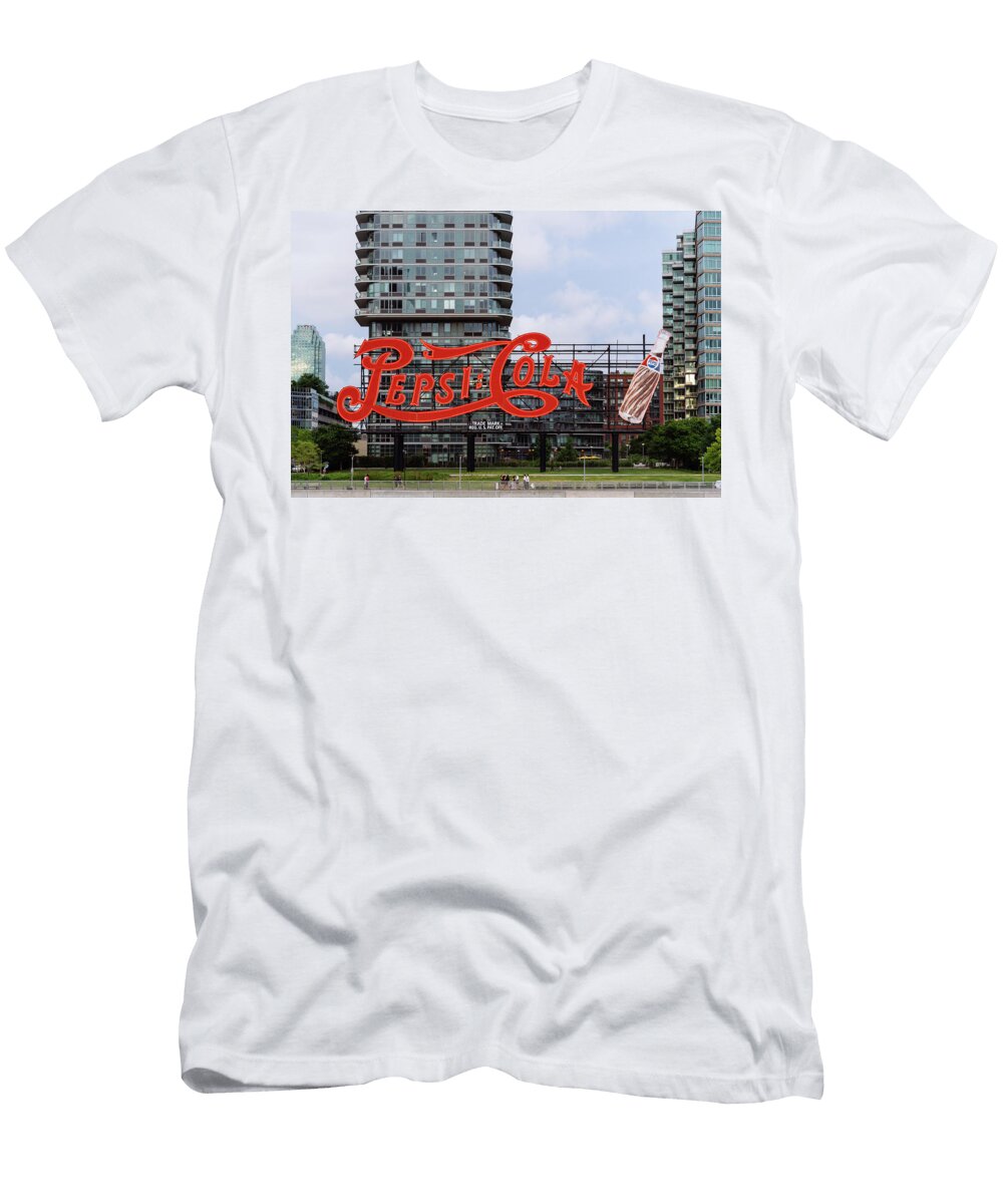 1 Pepsi Cola Sign At Gantry Plaza State Park in Queens Jjf Architects T-Shirt