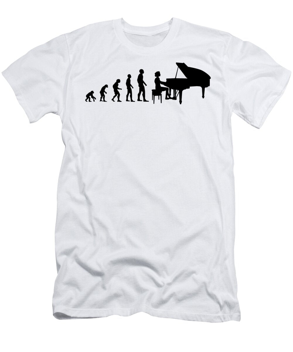 1 Piano Player Pianist Evolution Women Girls Gift John Romeo T-Shirt