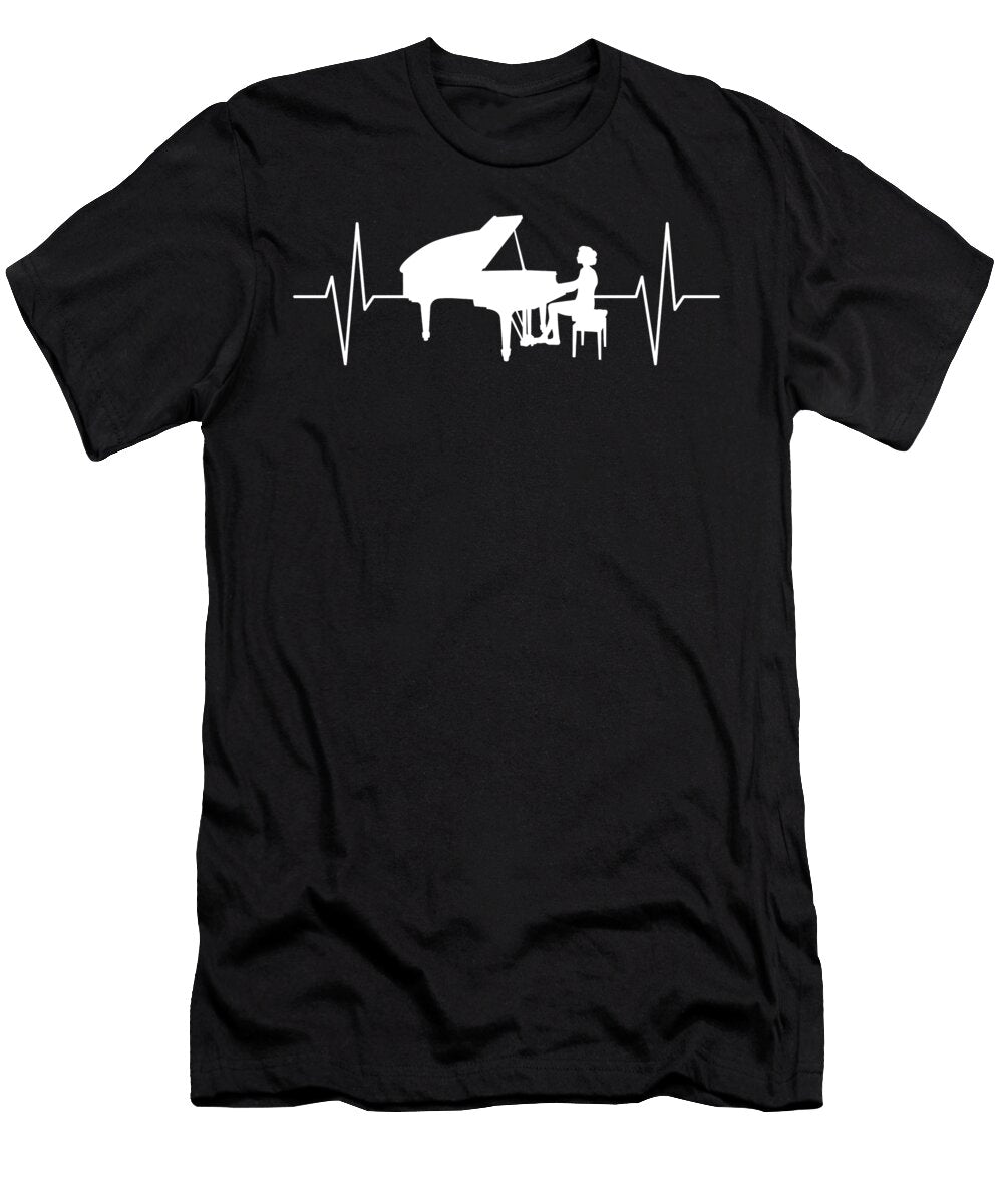 1 Piano Player Pianist Heartbeat Women Girls Gift John Romeo T-Shirt