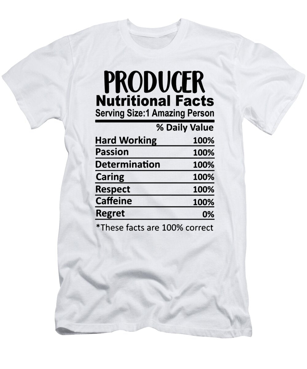 1 Producer Nutrition Facts Funny Jensen Cena T-Shirt