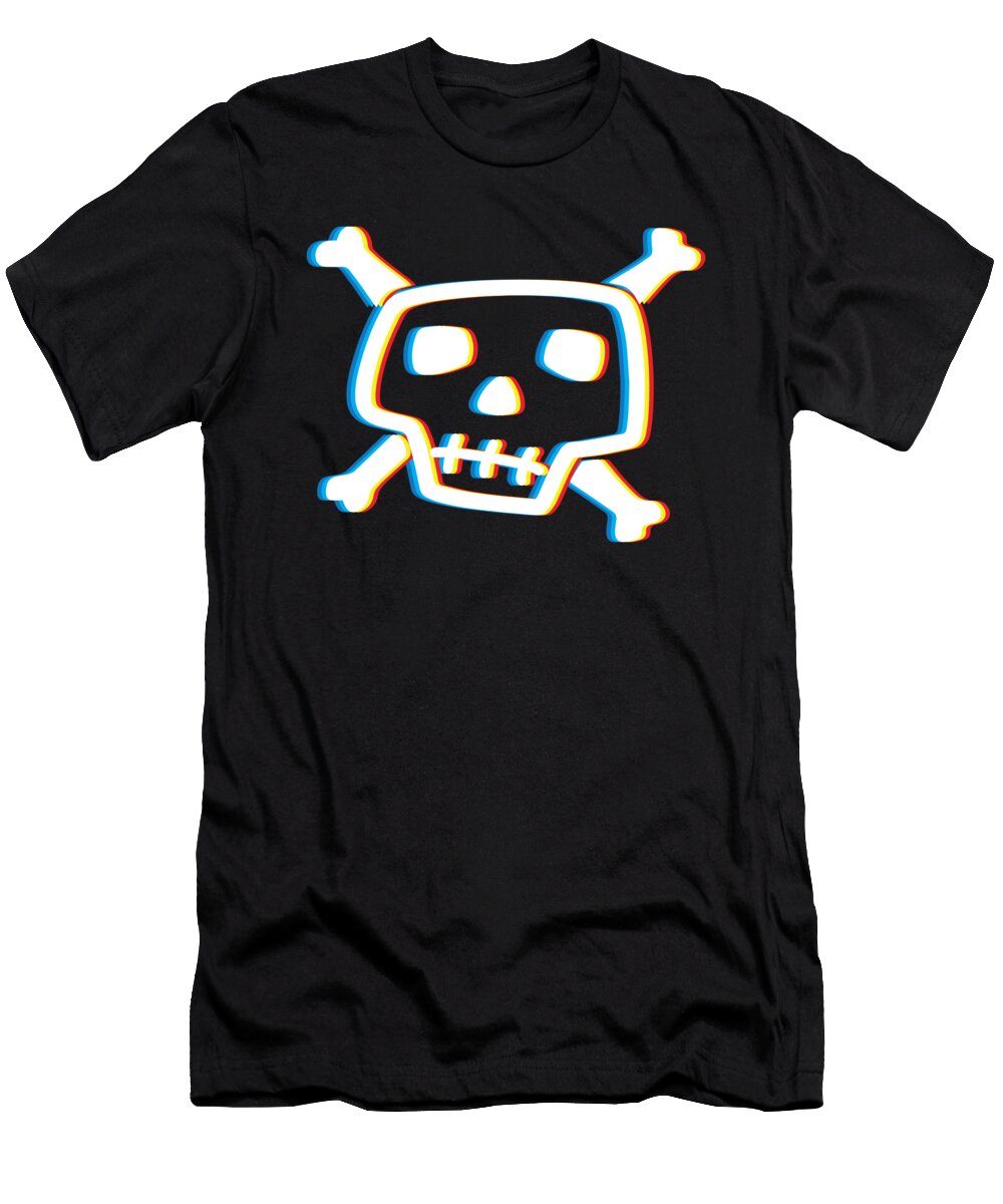 1 Psychedelic Skull Simple Halloween Costume Idea Scary Bone Collector Gift Skeleton Trippy Retro Martin Hicks T-Shirt