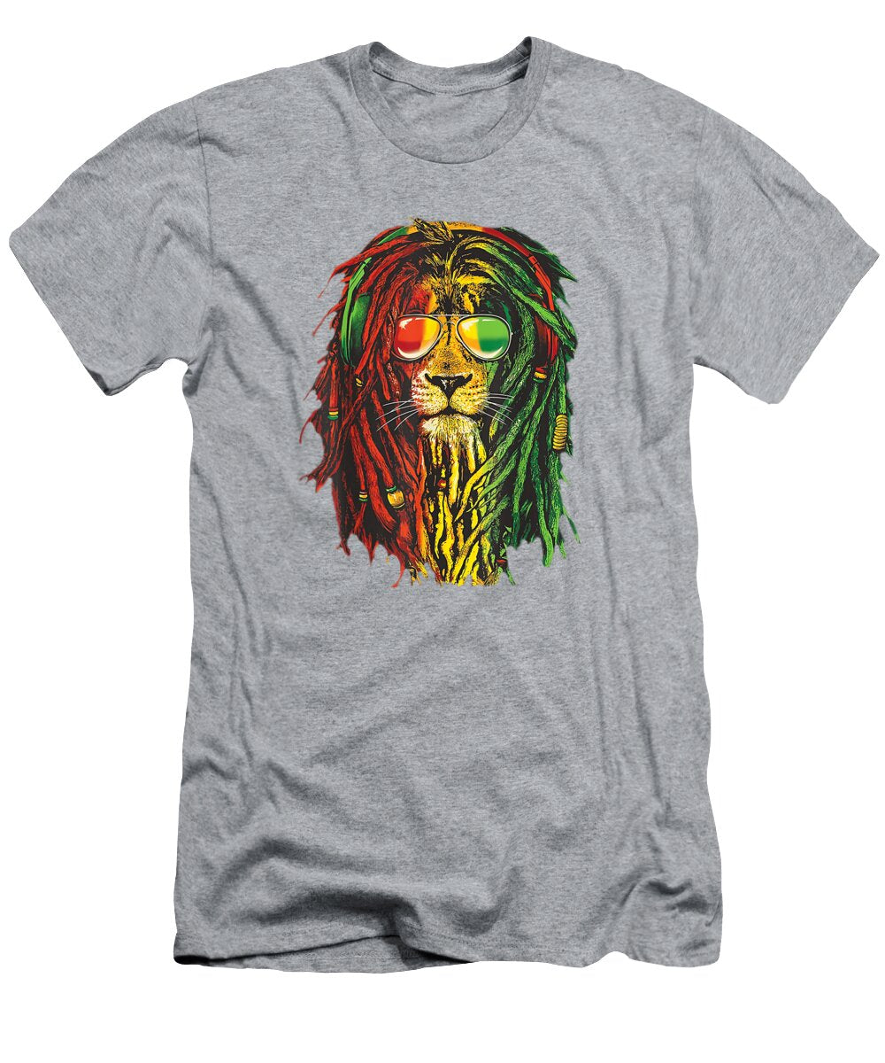 1 Rasta Reggae Lionunglass Art for Rastafarian Lover Mahadi Anika T-Shirt