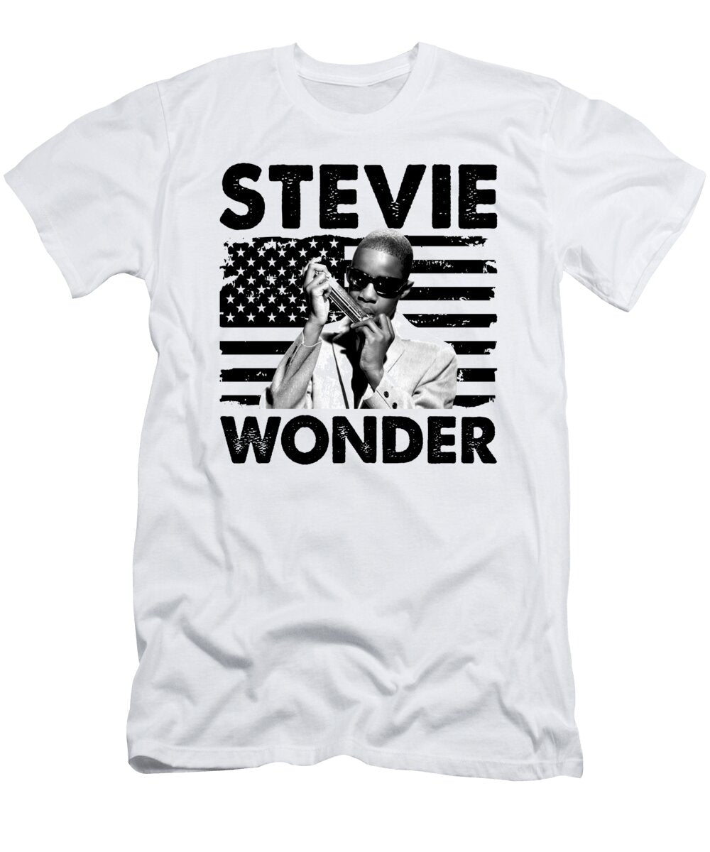 1 Retro American Flag Stevie Wonder Music Gift for Fans Roya Steward T-Shirt