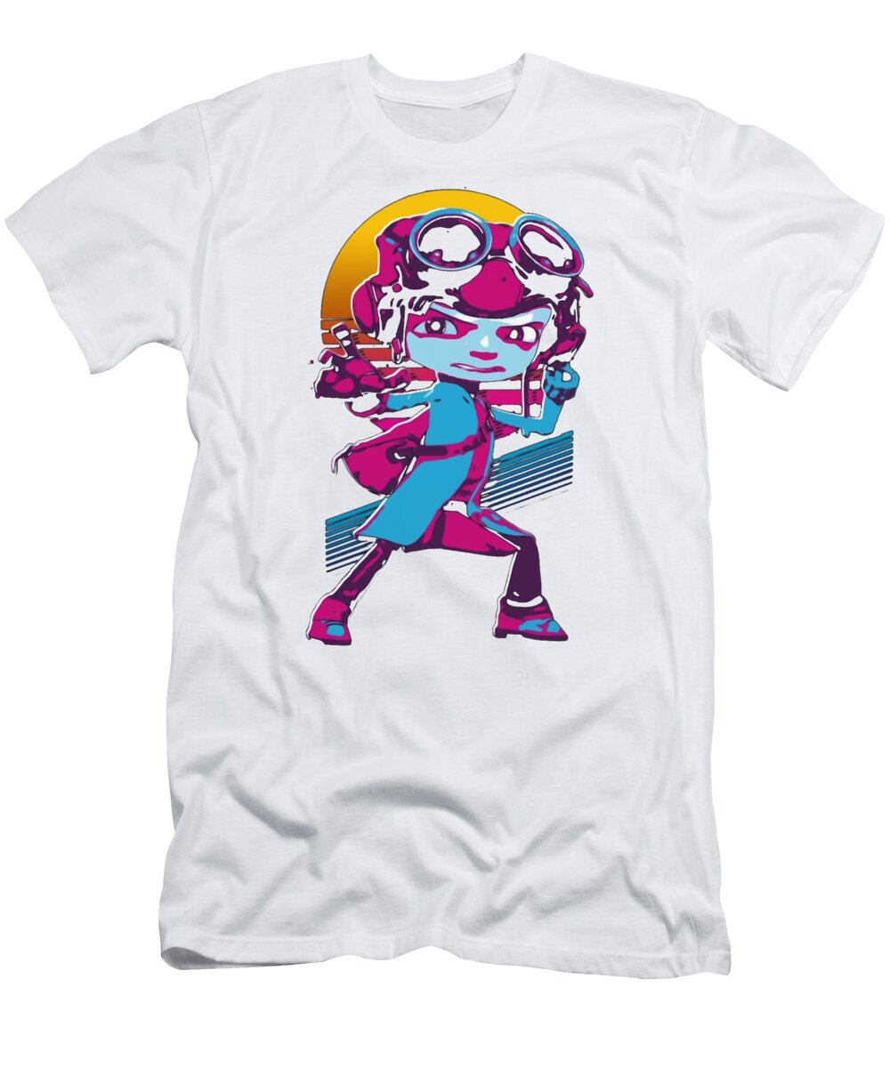1 Retro Psychonauts Game Cool Awal Mula Sungguh Baru Douxie Grimo T-Shirt