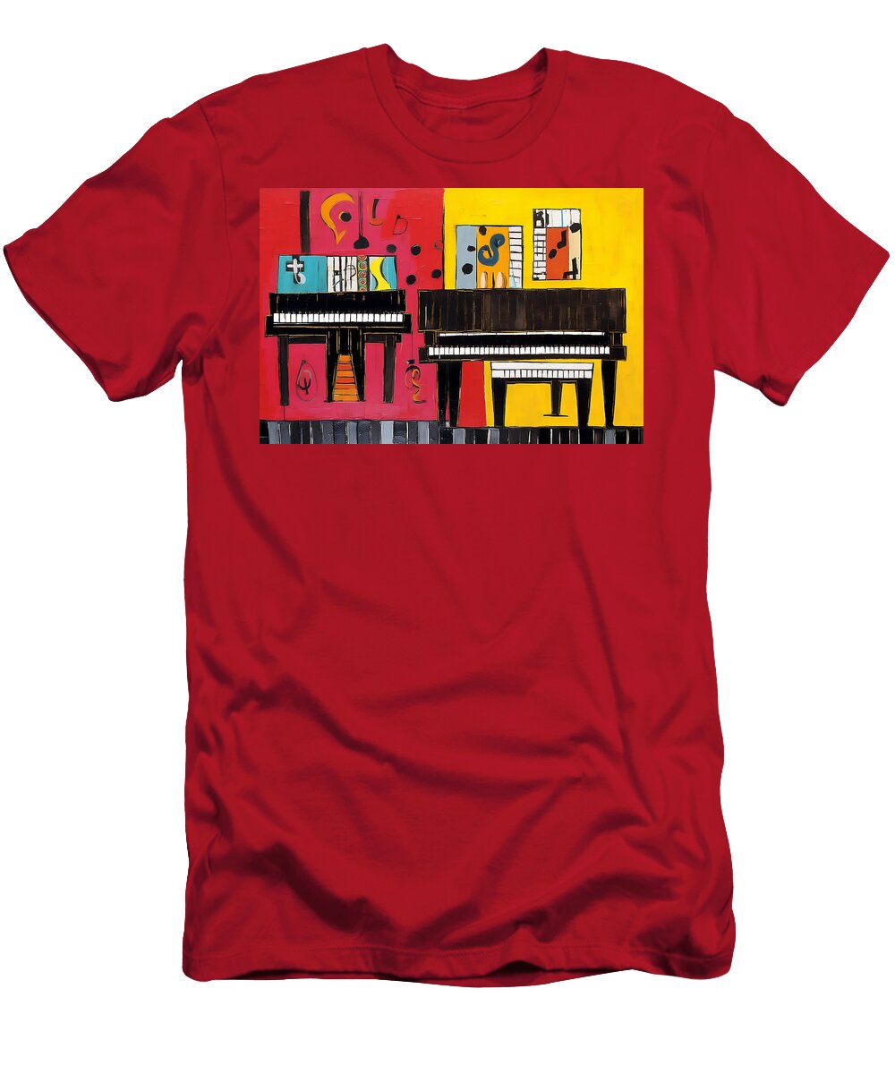 1 Rhythm in Color Abstract Piano Composition with Pop Art and Street Art Influence Olfactoart Studio T-Shirt