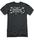 1 Silver 2026 Balloons with Festive Pine Tree Background New Year Celebration Decoration Talha Khan T-Shirt