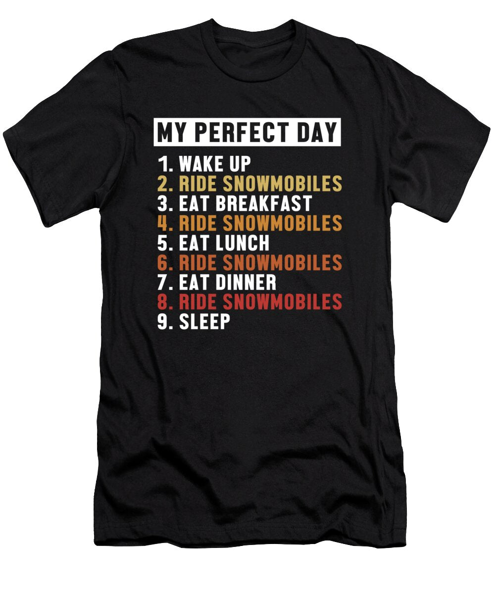 1 Snowmobiles Perfect Day Snowbike Sledding Snowmobile Riding Graphics Lab T-Shirt
