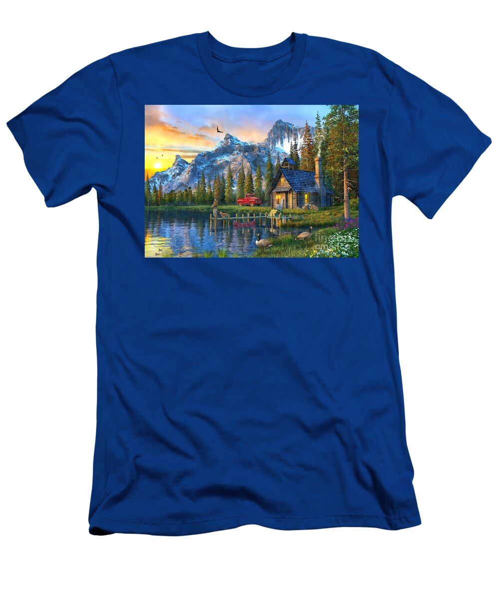 1 Sunset At Log Cabin Dominic Davison T-Shirt
