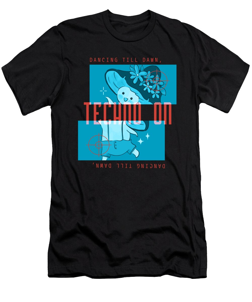 1 Techno on Dancing Edm Festival Musik Moon T-Shirt